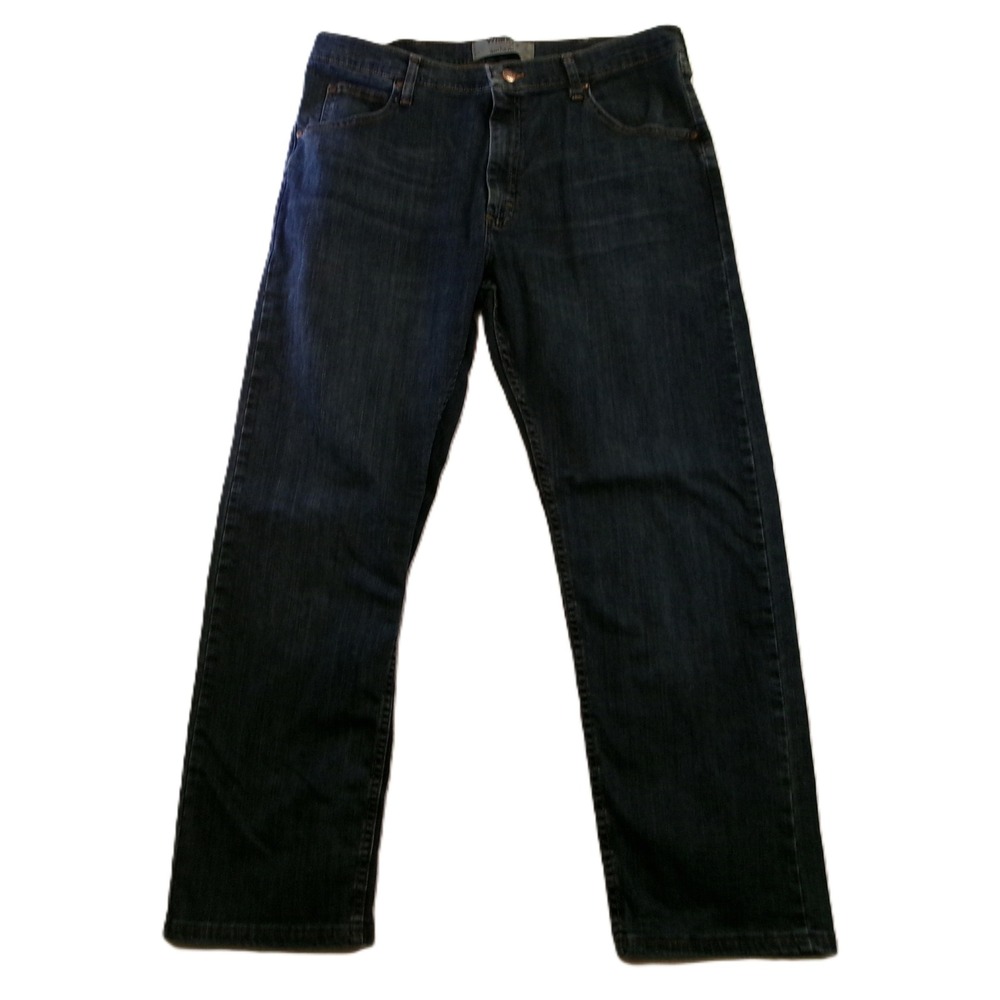 Wrangler Mens 36x29 Authentics Relaxed Fit Jeans Dark Wash Blue ZM100TW